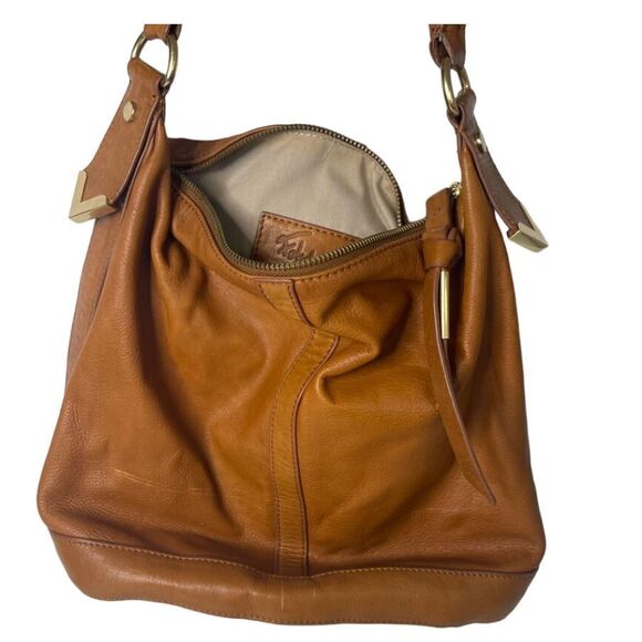 Foley & Corinna leather purse, tan,‎ shoulder bag, inner pockets, lined, sturdy - Picture 1 of 16